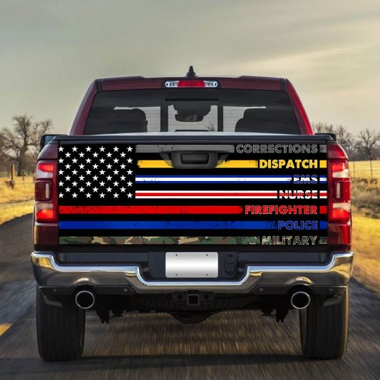 american first responders truck tailgate decal wrap