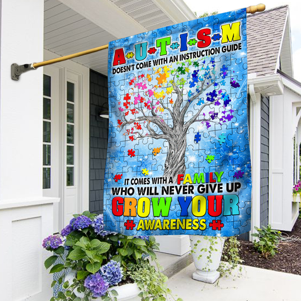 Autism Awareness Flag Autism Tree. Grow Your Awareness