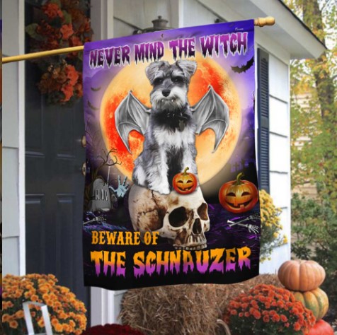 Beware Of The Halloween Schnauzer Flag
