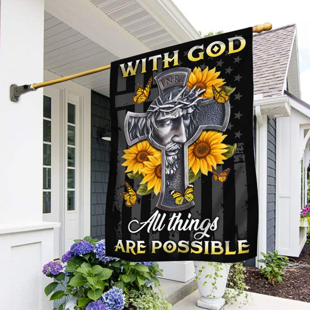 Christian Flag With God All Things Are Possible