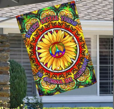 Every Little Thing Is Gonna Be Alright Hippie House Flag Flagwix™ , Every Little Thing Is Gonna Be Alright Hippie House Flag