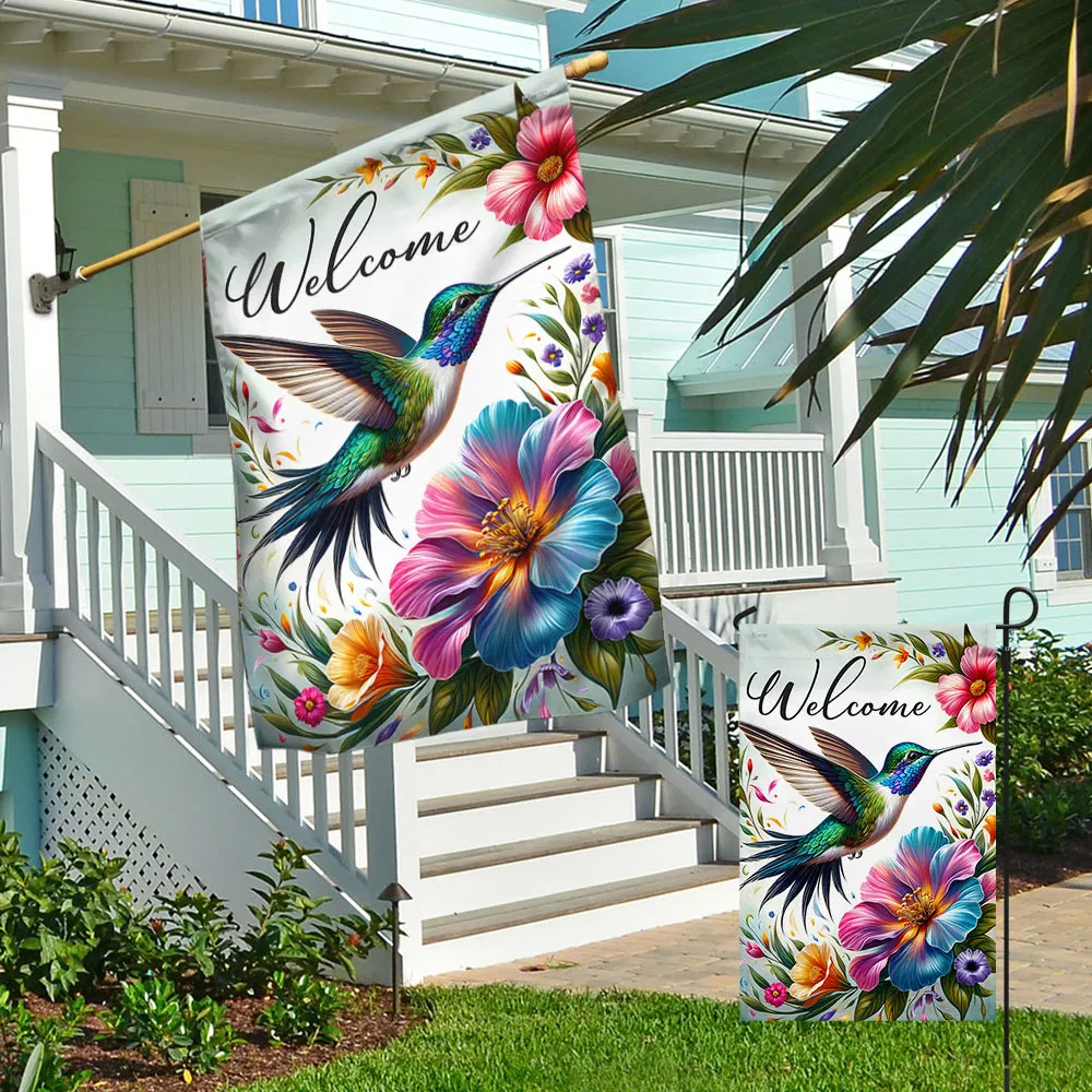 FLAGWIX Hummingbird Welcome Spring Season Flag