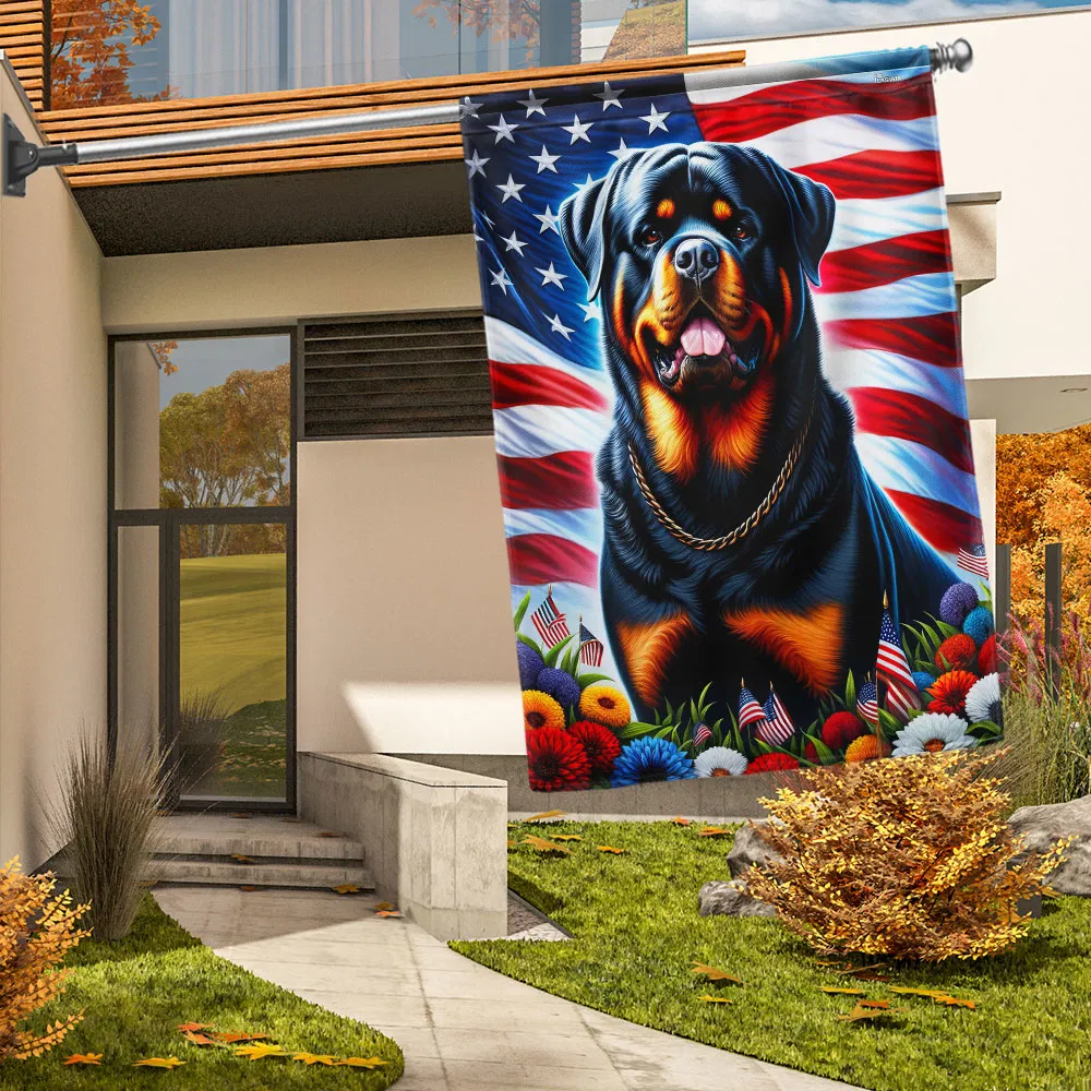 FLAGWIX Patriotic Rottweiler Dog American Flag