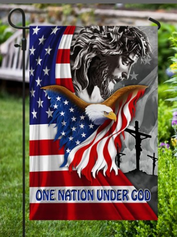 God Jesus Flag One Nation Under God American Eagle