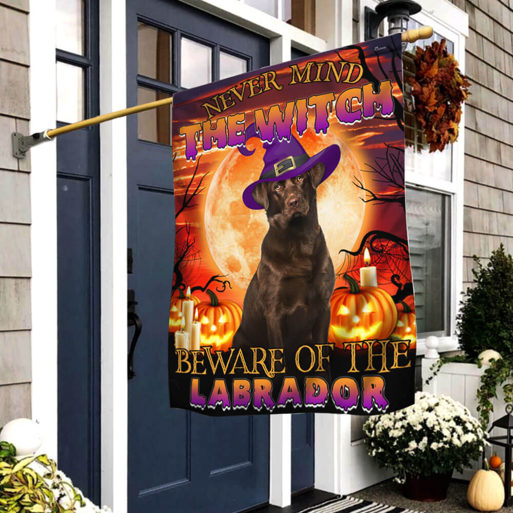 Halloween Flag Beware Of The Chocolate Labrador