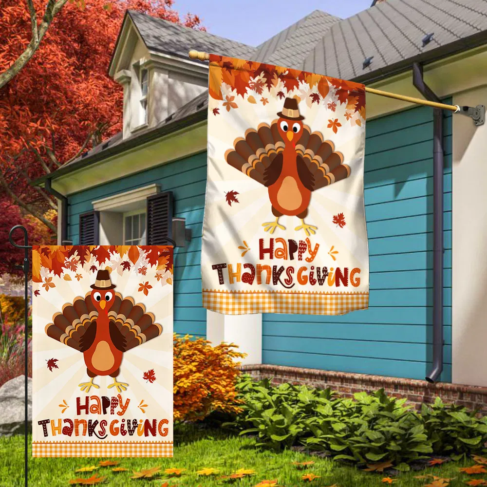 Happy Thanksgiving Turkey Flag