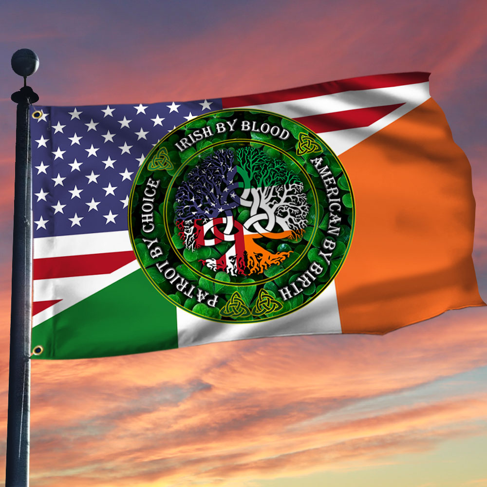 Irish American Grommet Flag Celtic Cross Saint Patrick’s Day QNK543GFv1