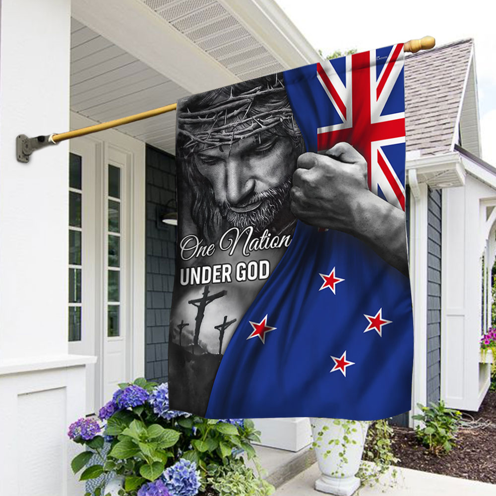 Jesus Flag Jesus One Nation Under God New Zealand Flag