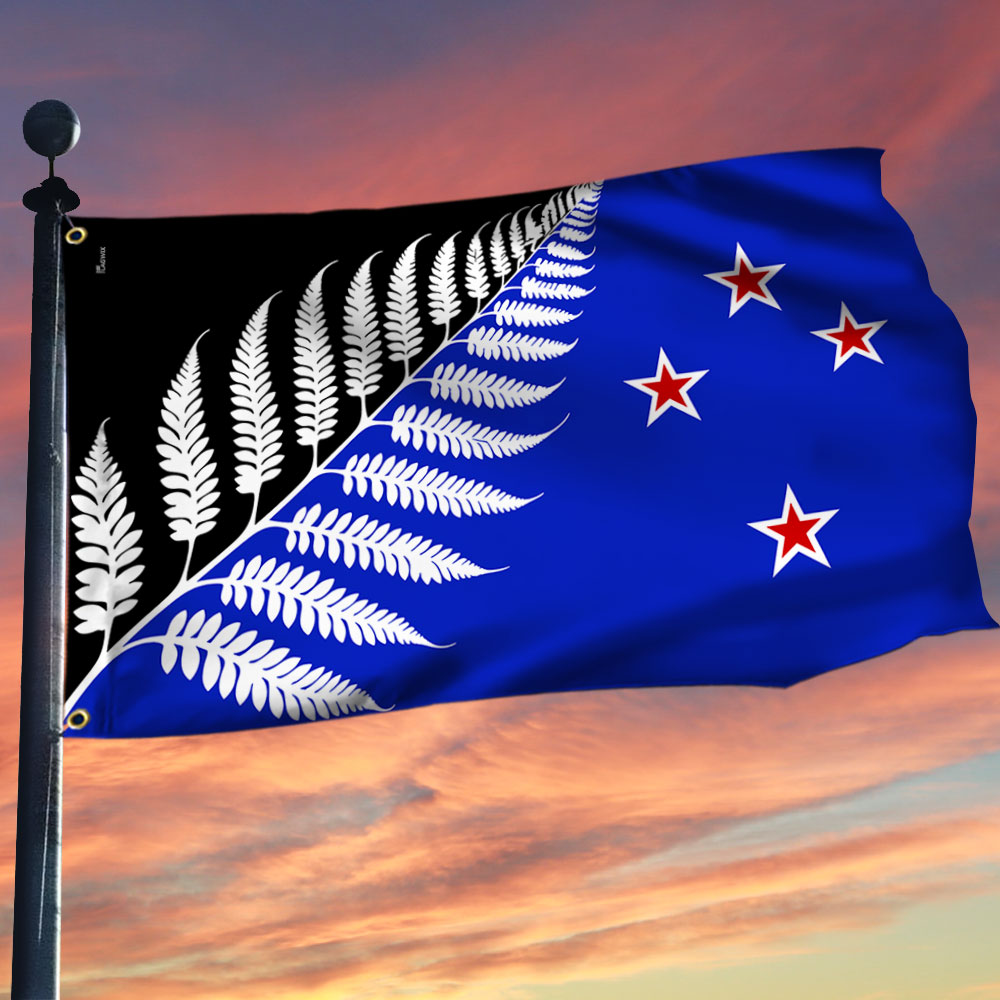 New Zealand Silver Fern Grommet Flag