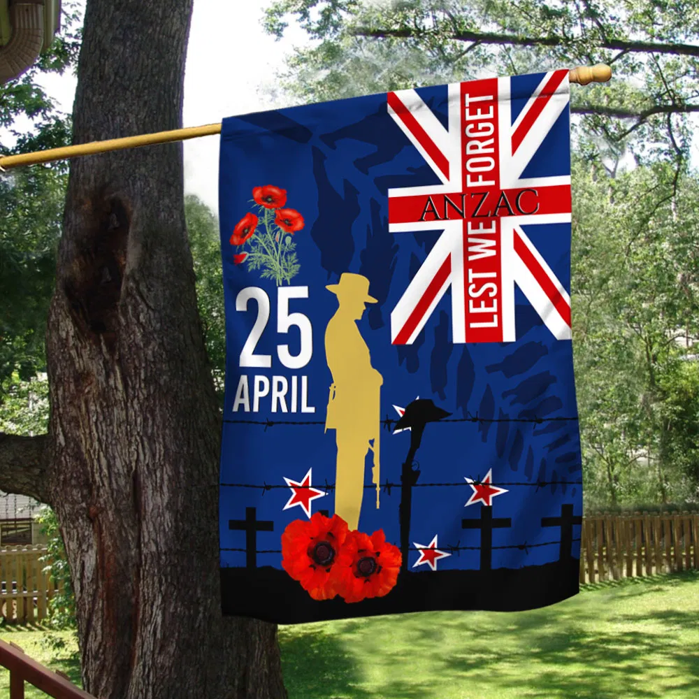 New Zealand Veteran Anzac Day Flag Lest We Forget