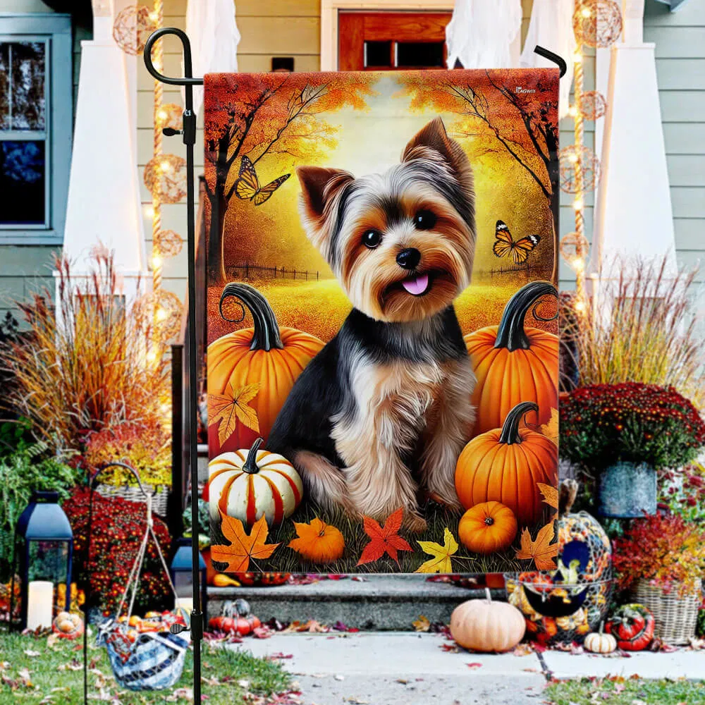 Yorkshire Terrier Welcome Fall Flag