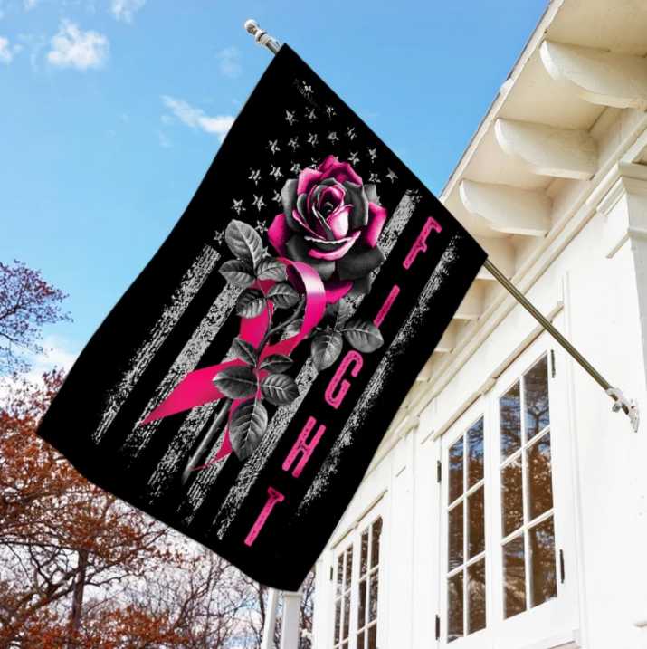 fight like a girl breast cancer flag