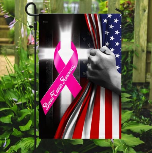native american breast cancer awareness flag