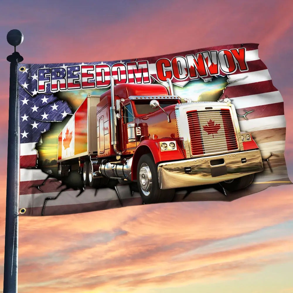 ruckers For Freedom American Canadian Truck Flag