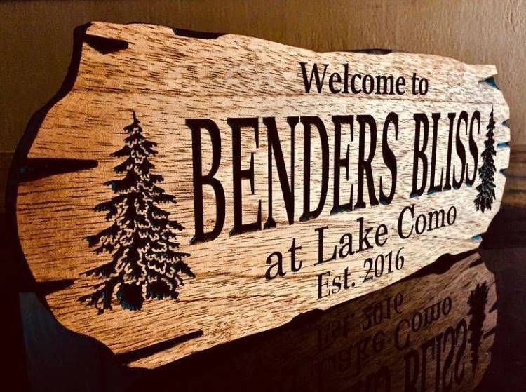 welcome wooden sign