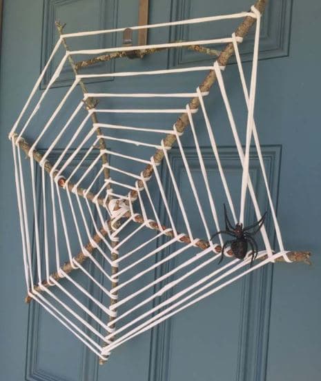 DIY spider web decorative wreath