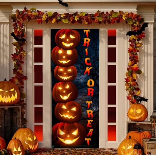 Halloween Pumpkin Door Cover