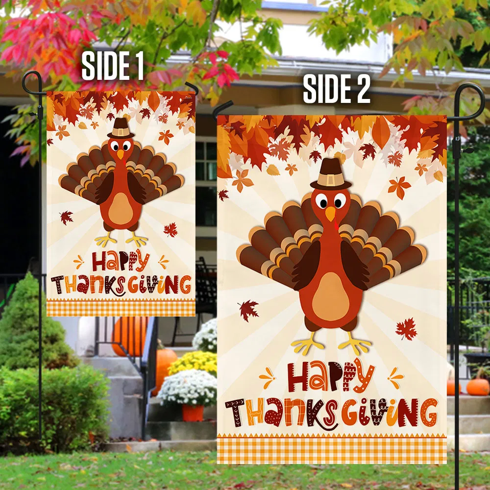 Happy Thanksgiving Turkey Flag