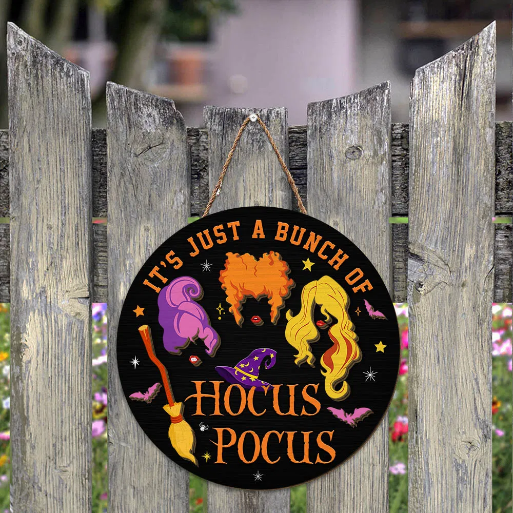 It’s Just A Bunch of Hocus Pocus Halloween 3D Hanging Door Sign