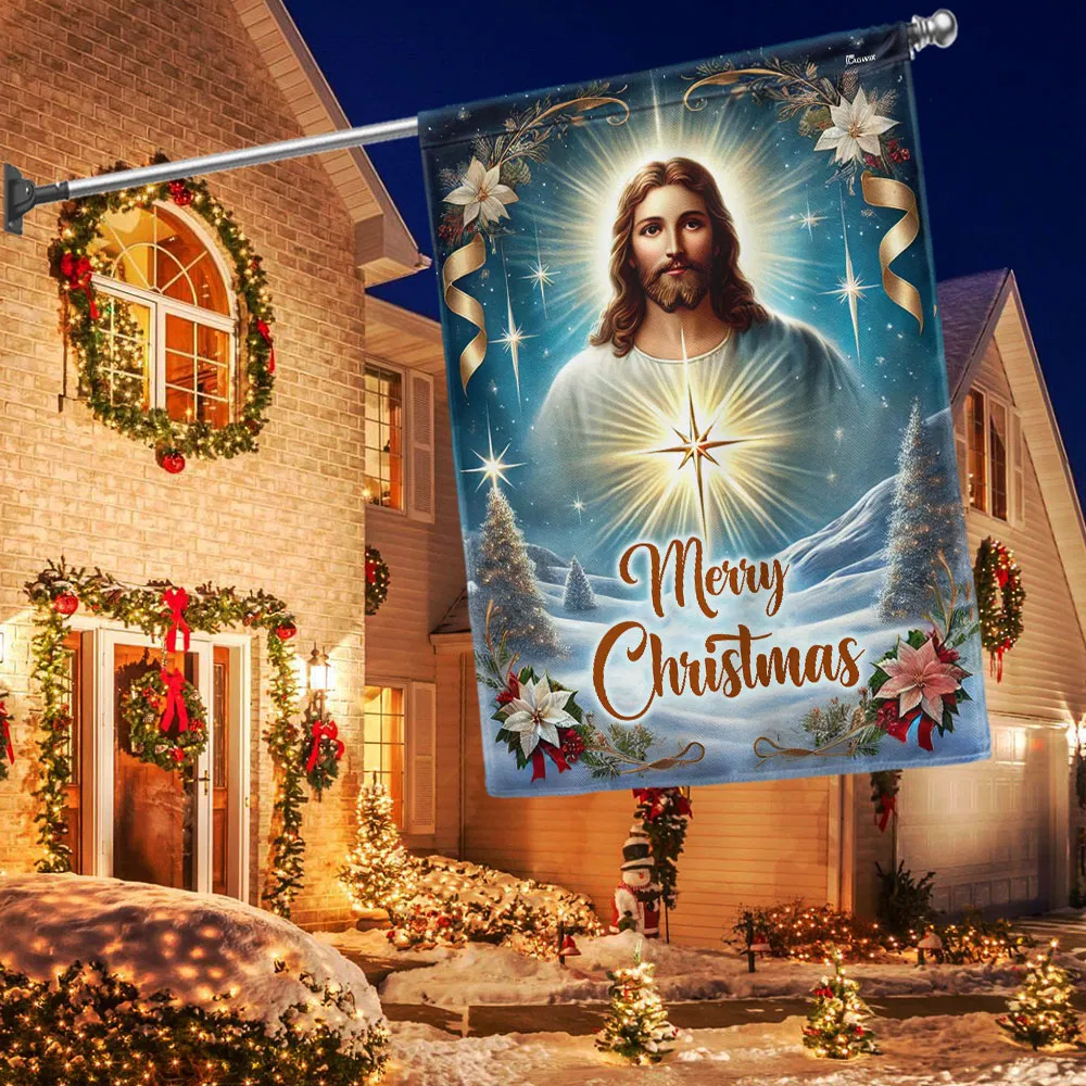 Jesus Christ Christmas Flag