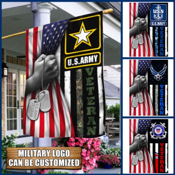 Personalized United States Veteran. Proudly Served Flag