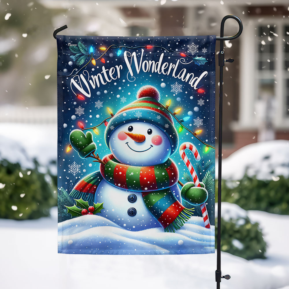 Snowman Let It Snow Winter Wonderland Christmas Flag