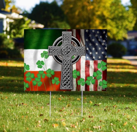 The Irish Celtic Cross Yard Sign