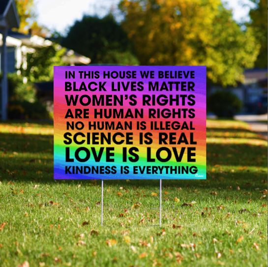 black lives matter yard sign