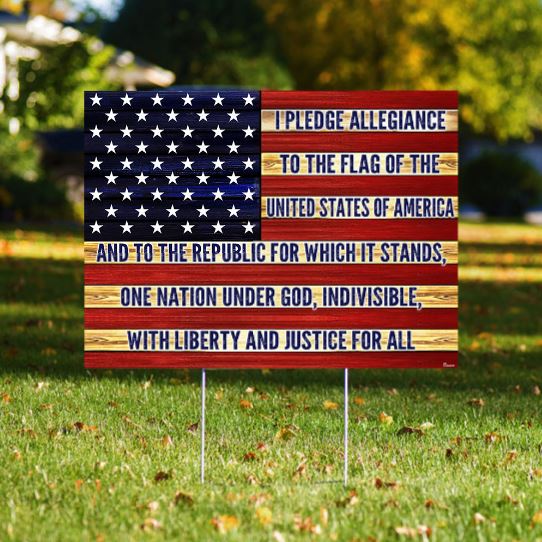 proud to be american yard sign