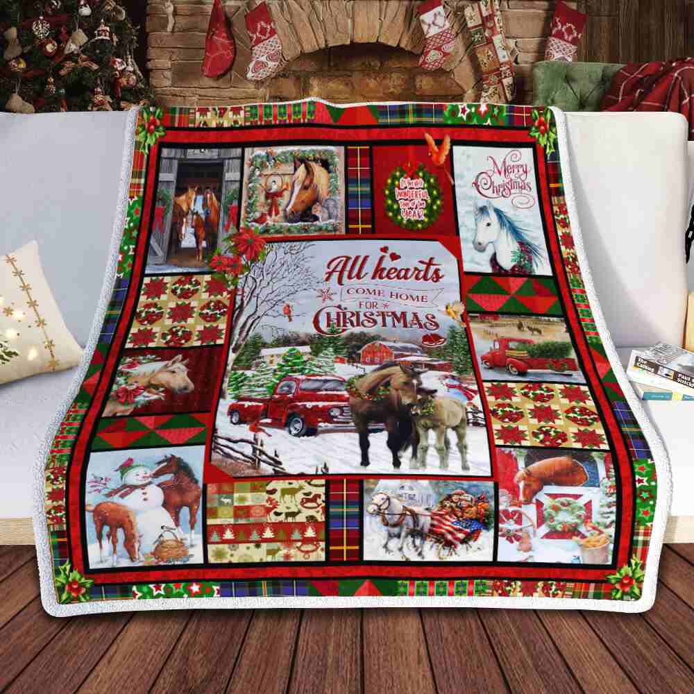 All Hearts Come Home For Christmas, Horse Sofa Throw Blanket