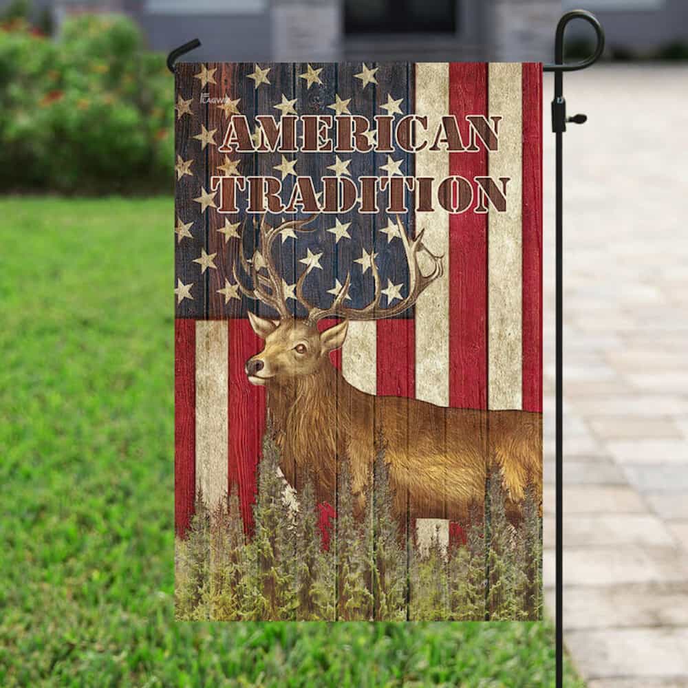 American Flag Deer Hunting American Deer Hunter Deer Outfit Greeting Card   lupongovph