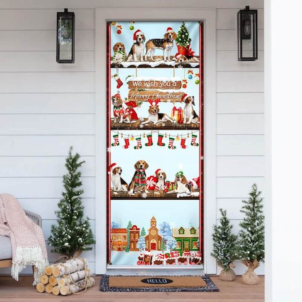 Beagle Christmas Door Cover