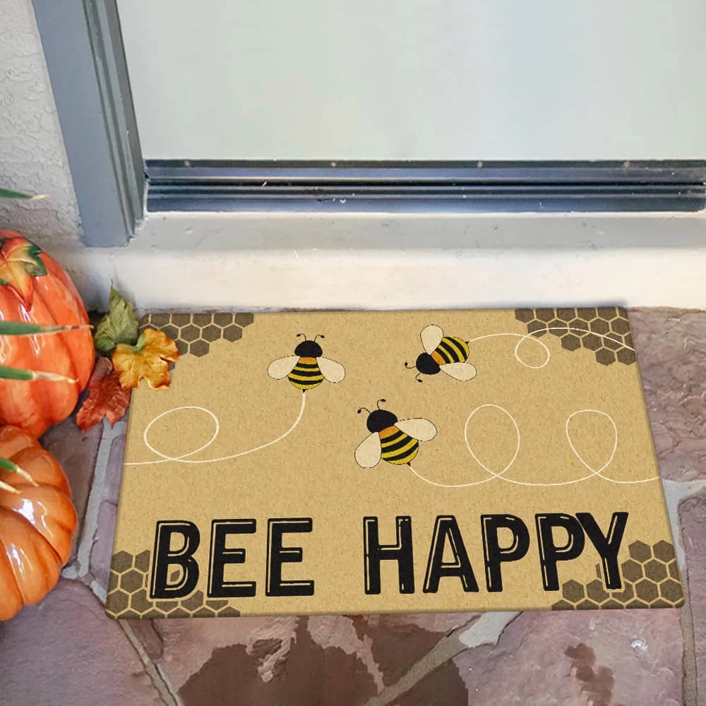 Bee Happy Hippie Doormat