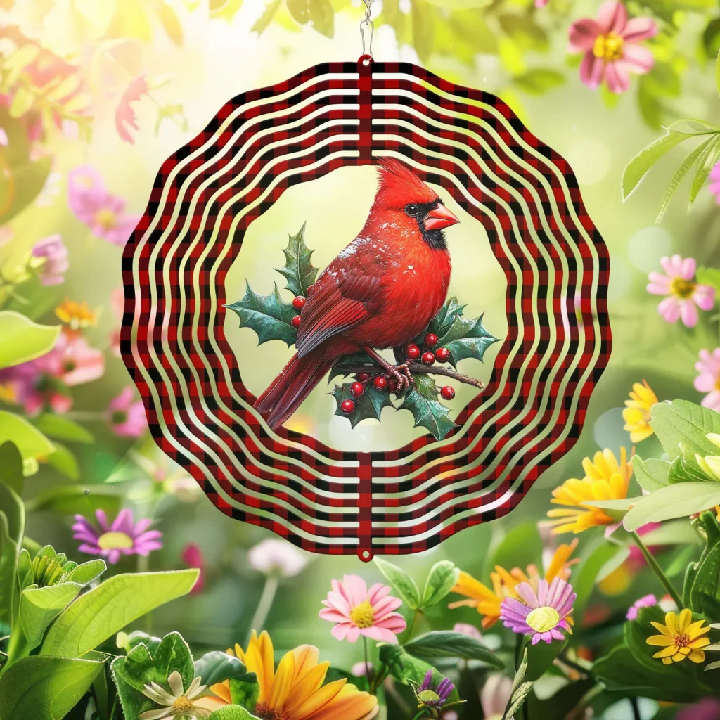 Cardinal Bird Christmas Wind Spinner