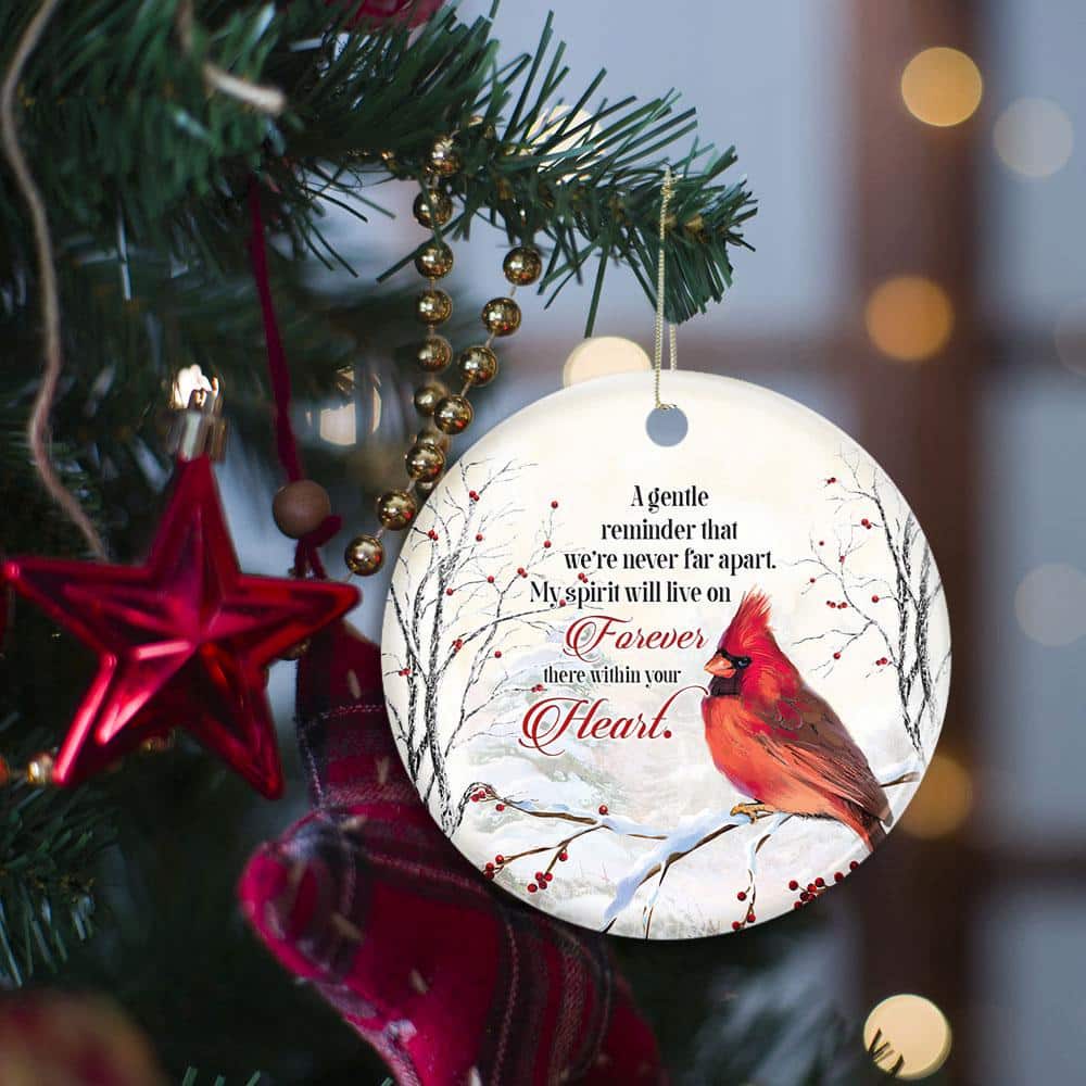 Cardinal Ceramic Ornament Forever There Within Your Heart - Fancy Christmas ceramic ornaments