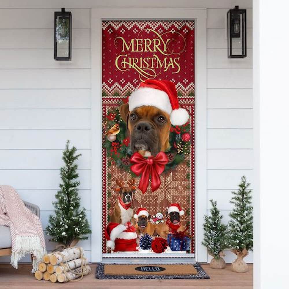 Christmas Begins With Boxer Door Cover