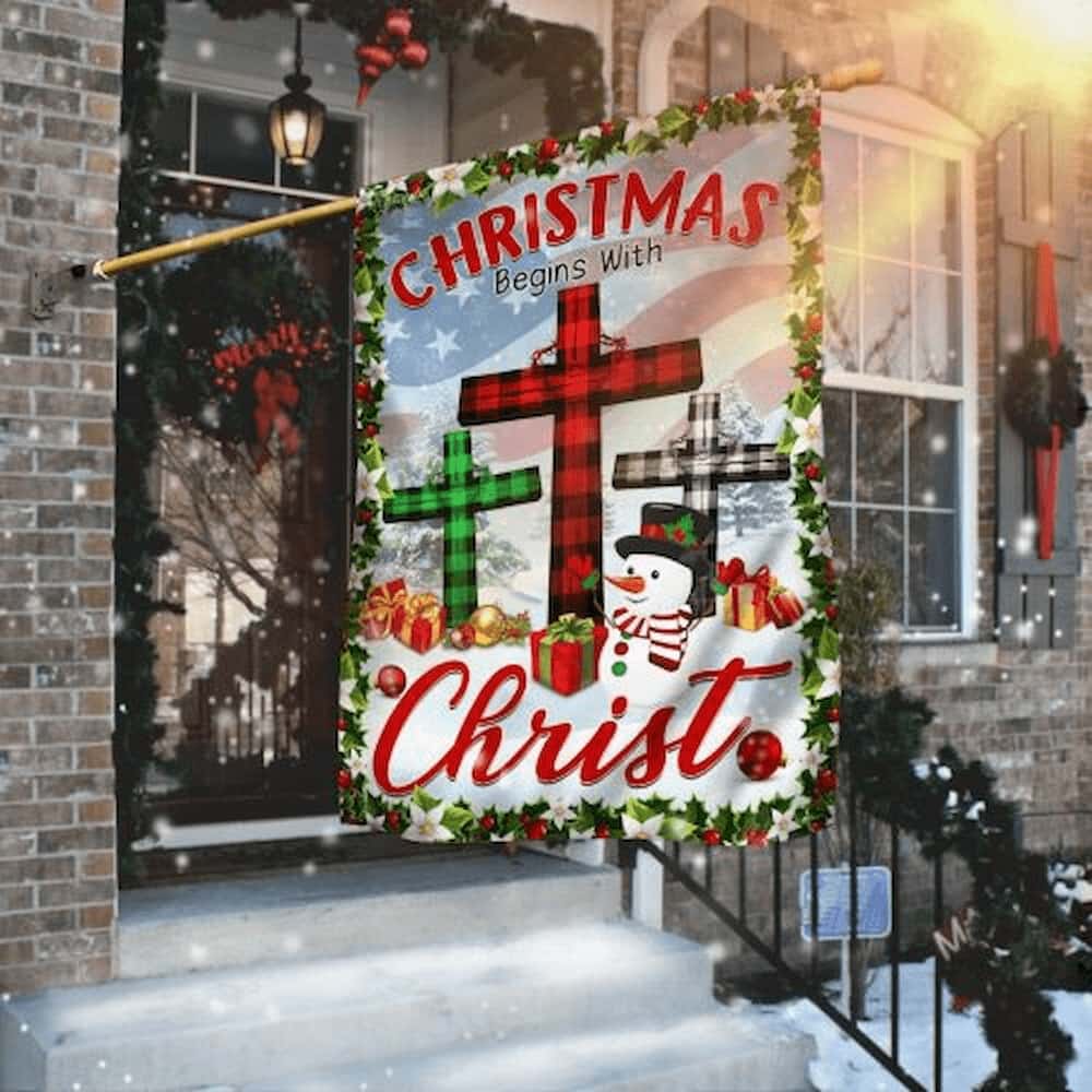 Christmas Begins with Christ Flag