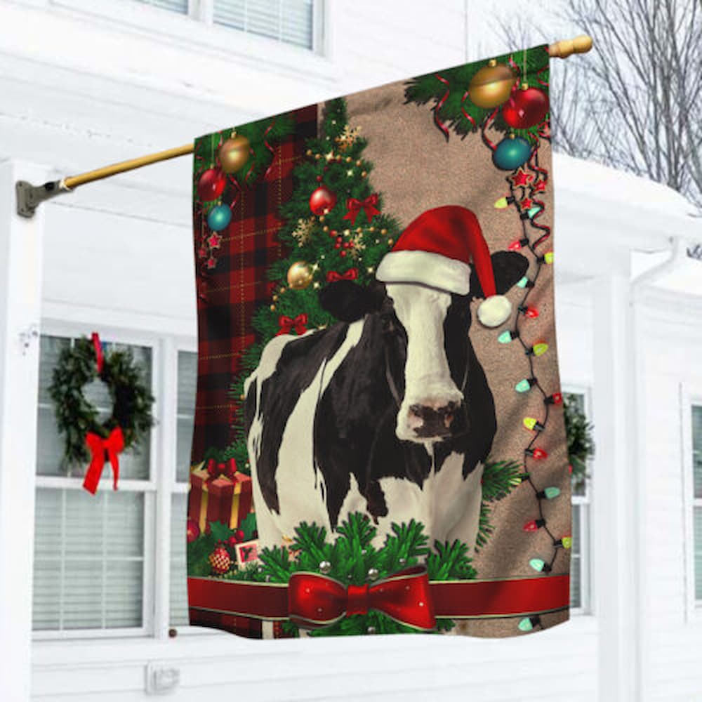 Christmas Cow Flag