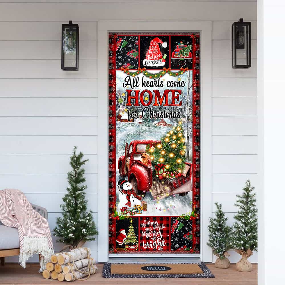 Christmas Door Cover All Hearts Come Home For Christmas