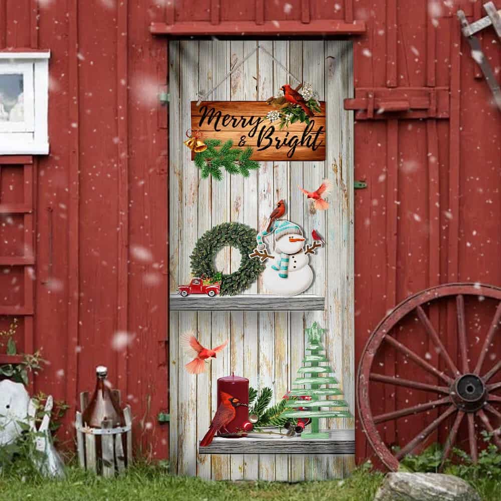 Christmas Door Cover Merry and Bright