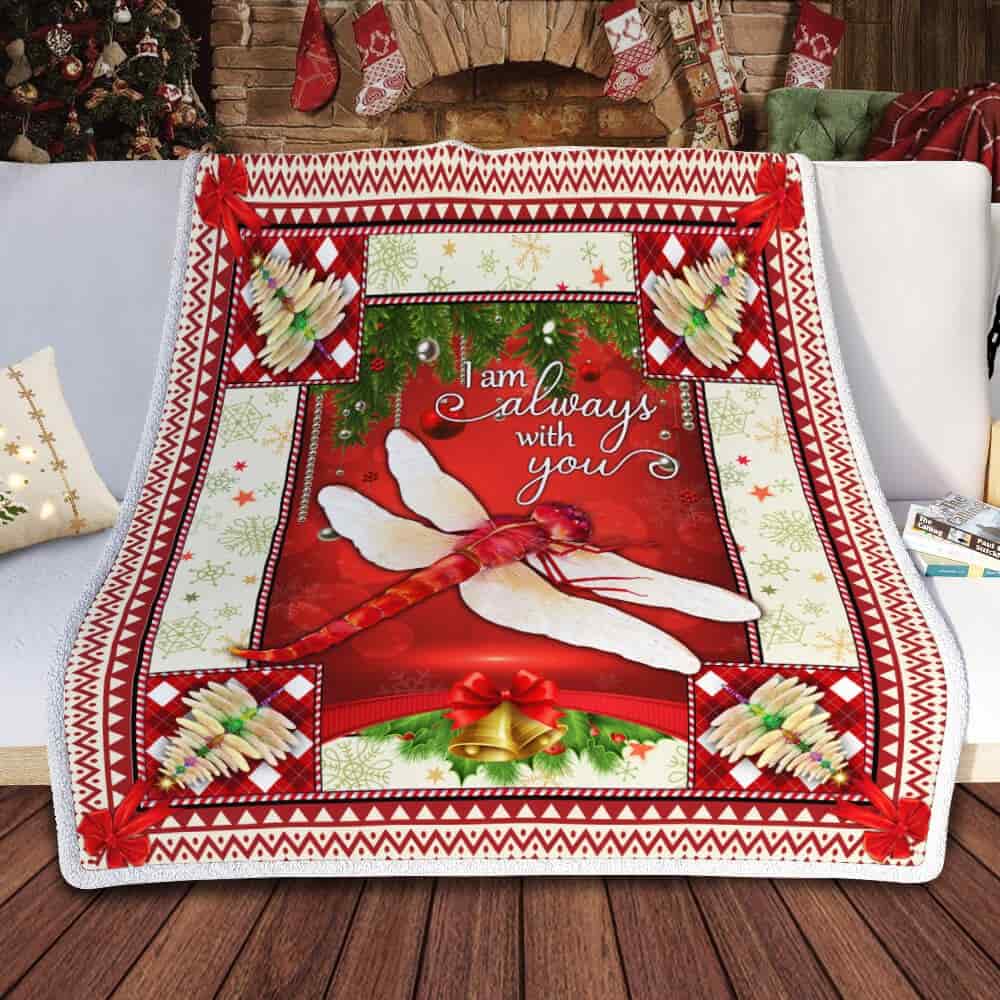 Christmas Dragonfly – I Am Always With You Sofa Throw Blanket