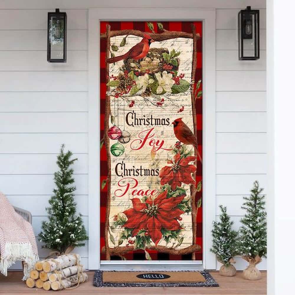 Christmas Joy Christmas Peace Door Cover - Christmas cover for door
