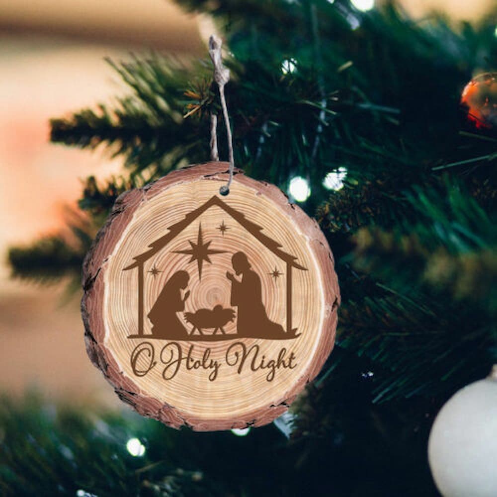 Christmas Ornament O Holy Night Wooden Ornament - Merry Christmas wooden ornament
