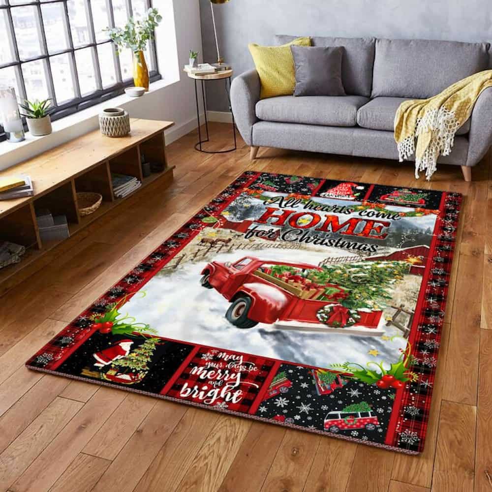 Christmas Rug All Hearts Come Farm Home Geembi™ Christmas area rug