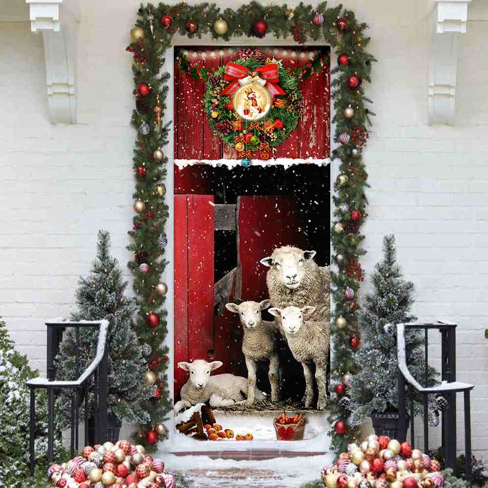 Christmas Sheep Door Cover