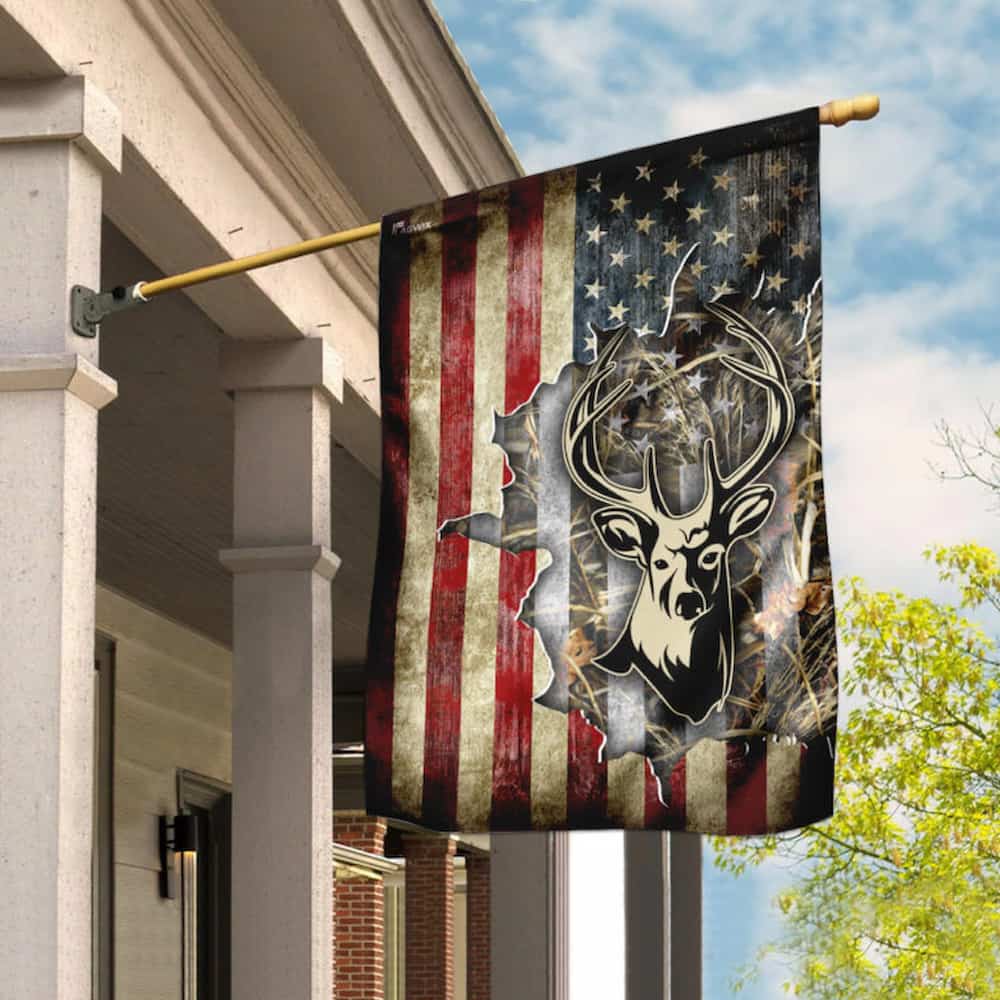 Deer America US Flag Flagwix™ American flag deer decal
