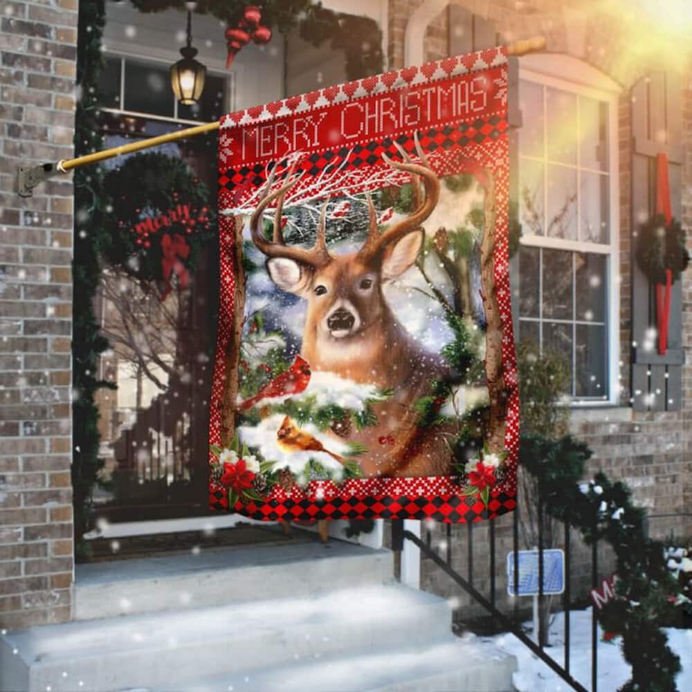 Deer Christmas Flag Flagwix™ Christmas house flag