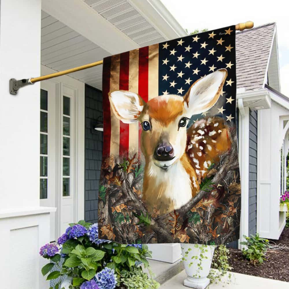 Fawn Deer Patriotism American Flag Flagwix™ American flag deer wallpaper