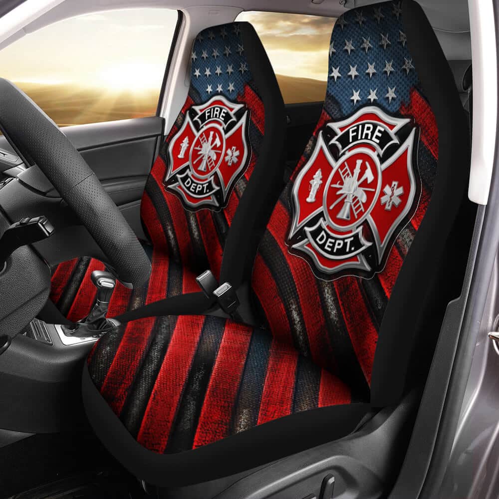 Firefighter Car Seat Cover Honor Symbol