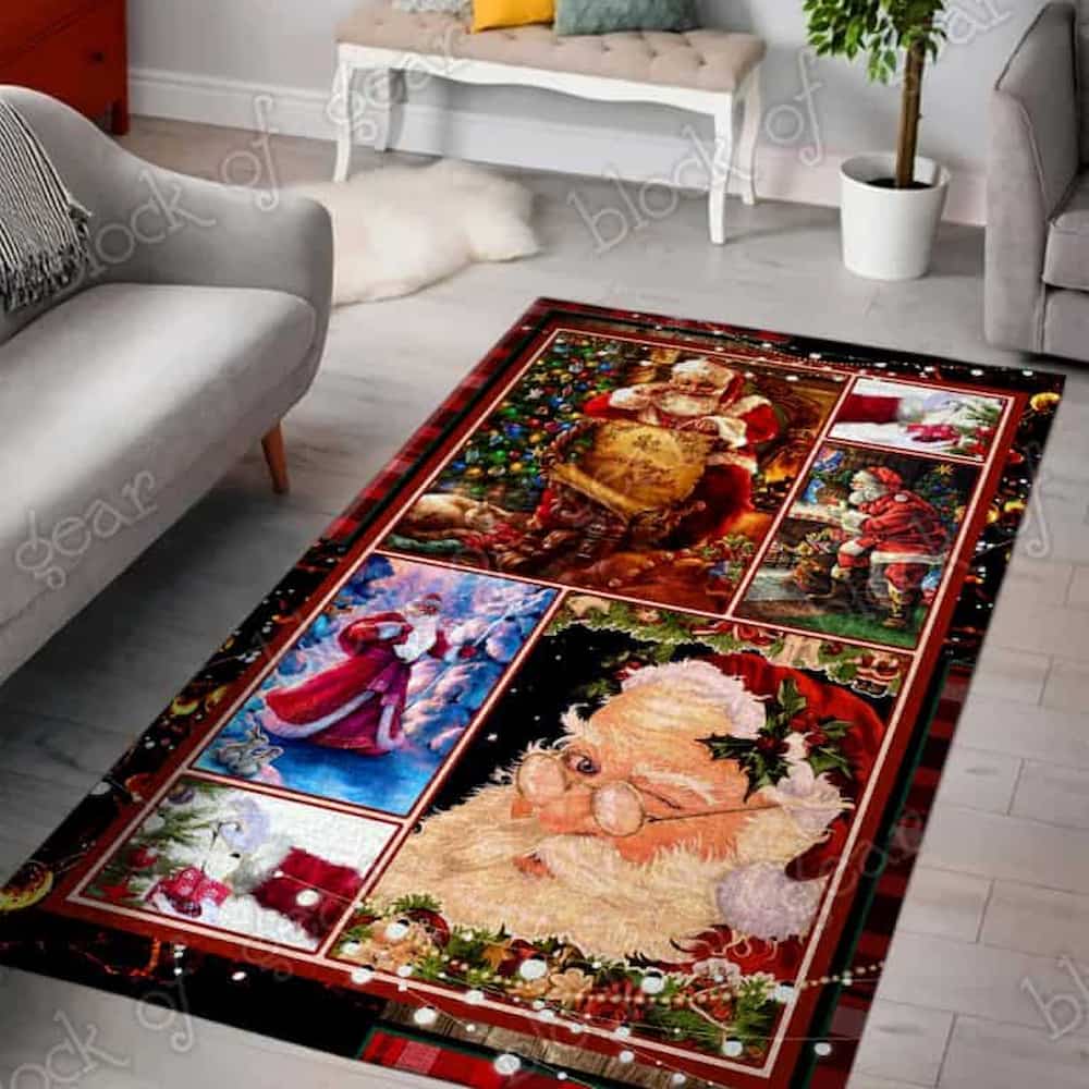 Here Comes Santa Claus Living Room Rug Geembi™ Christmas living room rug